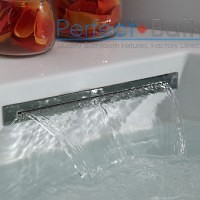 corner whirlpool bathtub with waterfall