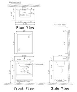 Small Vanity Schematic Drawing