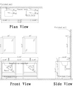 Large Vanity Schematic Drawing