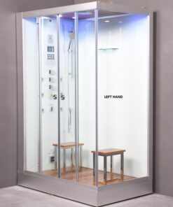 DZ961-1F8-WHITE  2 Person Steam Shower 59.5″ x 35.5″ x 89.5″