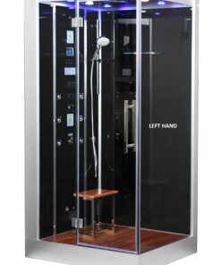 DZ959-1F8 BLACK Steam Shower 47.5″ x 35.5″ x 89.5″