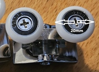 Sliding Door 20mm Double Rollers Set of 4 - Image 3